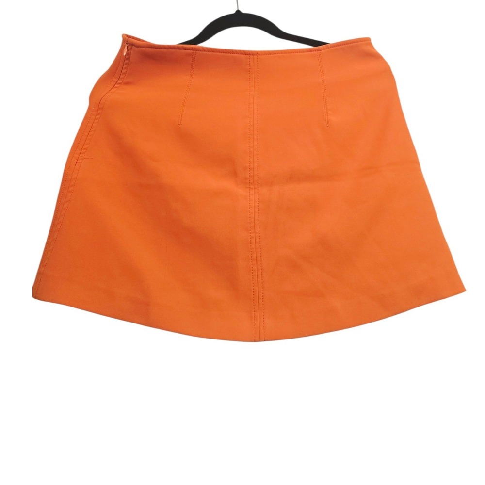 Zara Orange A Line Mini Skirt Womens M Mod Y2K Dopamine Dressing Chic Retro Mod - Picture 6 of 6